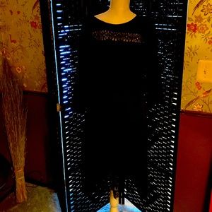 Black dress with lace inserts